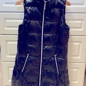 Long puffy black vest.